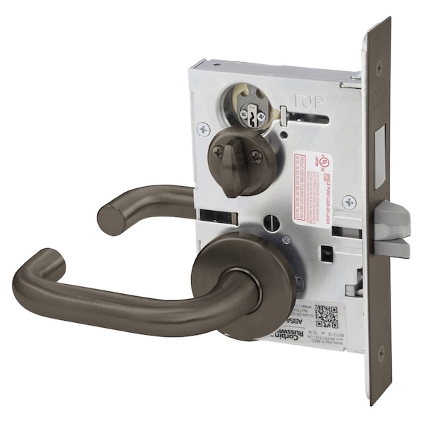 Privacy, Bedroom or Bathroom Mortise Lock, LS Lever, A Rose, Oil Rubbed Bronze